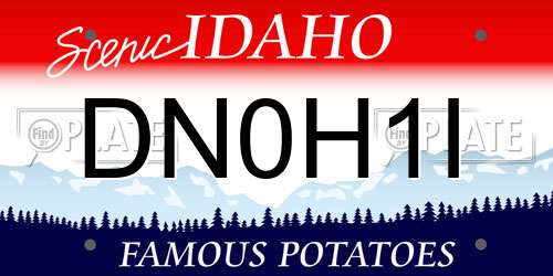 DN0H1I Idaho License Plate