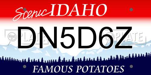 DN5D6Z Idaho License Plate