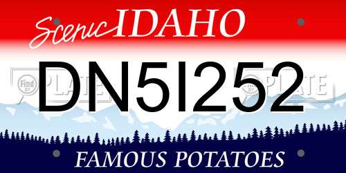 DN5I252 Idaho License Plate