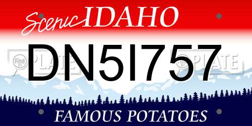 DN5I757 Idaho License Plate
