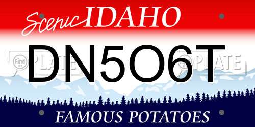 DN5O6T Idaho License Plate