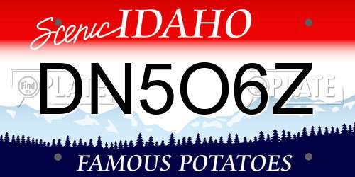 DN5O6Z Idaho License Plate