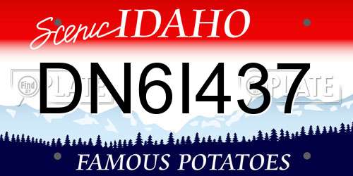 DN6I437 Idaho License Plate