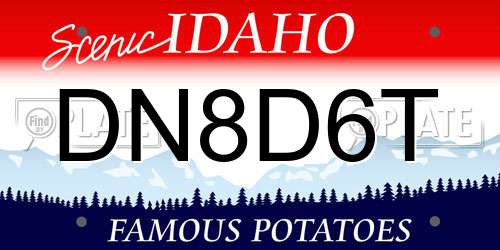 DN8D6T Idaho License Plate