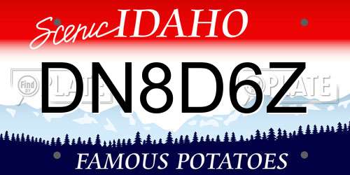 DN8D6Z Idaho License Plate