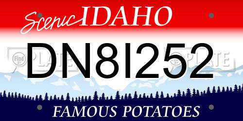 DN8I252 Idaho License Plate