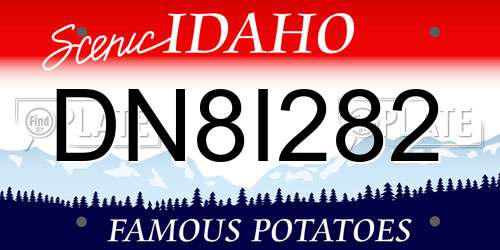 DN8I282 Idaho License Plate