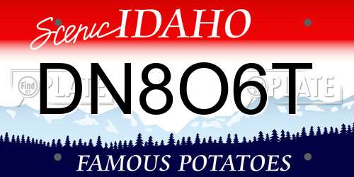 DN8O6T Idaho License Plate