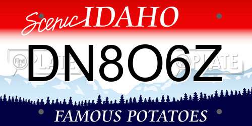 DN8O6Z Idaho License Plate