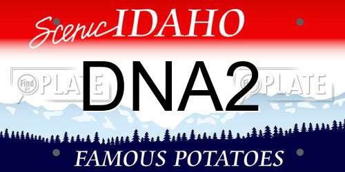 DNA2 Idaho License Plate
