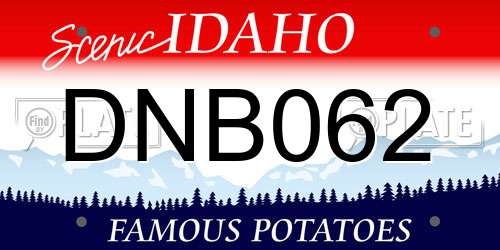 DNB062 Idaho License Plate