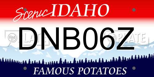 DNB06Z Idaho License Plate