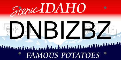 DNBIZBZ Idaho License Plate
