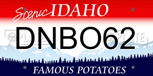 DNBO62 Idaho License Plate
