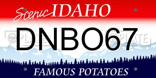 DNBO67 Idaho License Plate