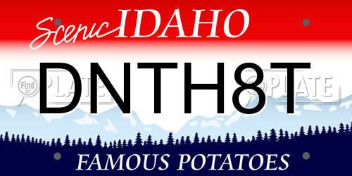 DNTH8T Idaho License Plate