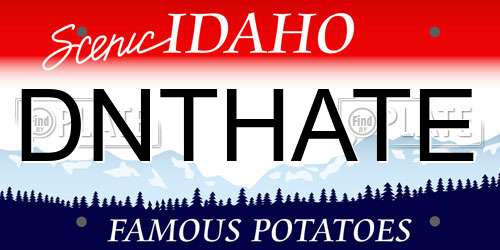 DNTHATE Idaho License Plate