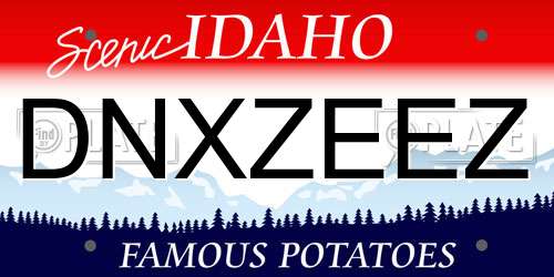 DNXZEEZ Idaho License Plate