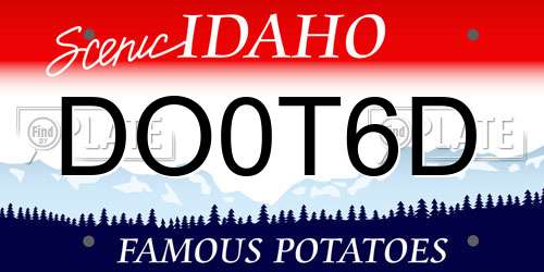 DO0T6D Idaho License Plate
