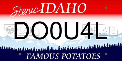 DO0U4L Idaho License Plate