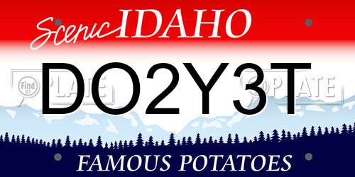 DO2Y3T Idaho License Plate