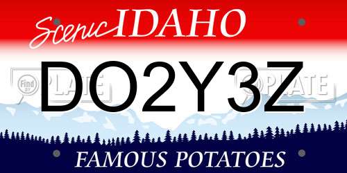 DO2Y3Z Idaho License Plate
