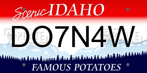 DO7N4W Idaho License Plate