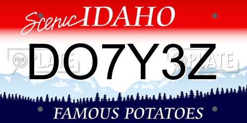 DO7Y3Z Idaho License Plate