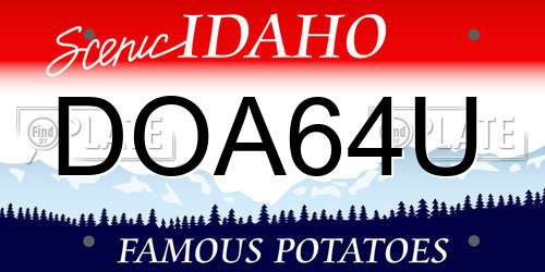 DOA64U Idaho License Plate