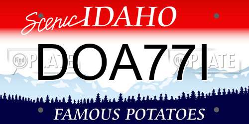 DOA77I Idaho License Plate