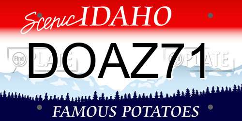DOAZ71 Idaho License Plate