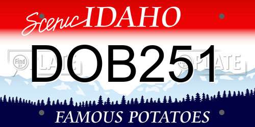 DOB251 Idaho License Plate