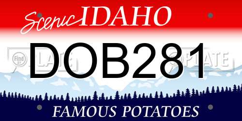 DOB281 Idaho License Plate
