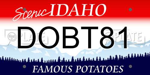 DOBT81 Idaho License Plate