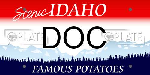 DOC Idaho License Plate