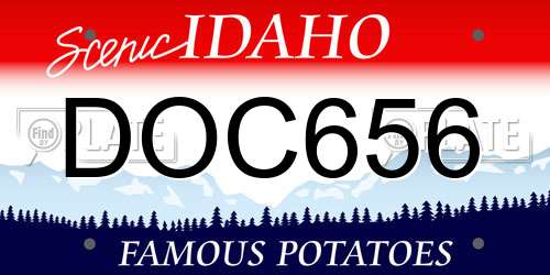 DOC656 Idaho License Plate