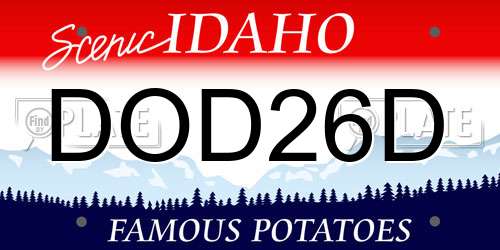 DOD26D Idaho License Plate