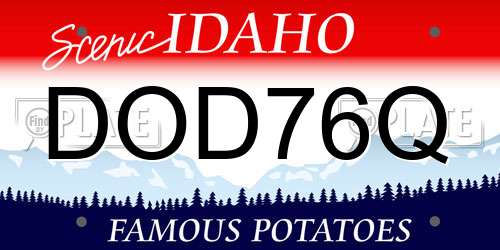 DOD76Q Idaho License Plate