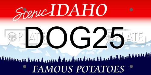 DOG25 Idaho License Plate