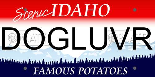 DOGLUVR Idaho License Plate