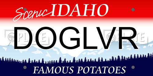 DOGLVR Idaho License Plate