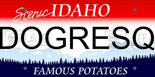 DOGRESQ Idaho License Plate