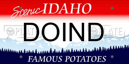 DOIND Idaho License Plate