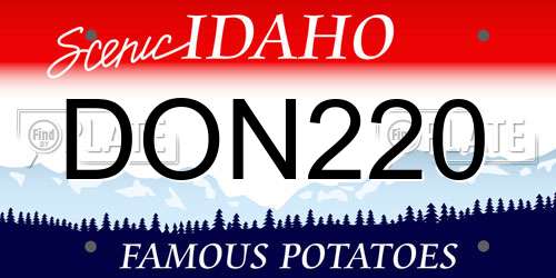 DON220 Idaho License Plate