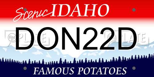 DON22D Idaho License Plate