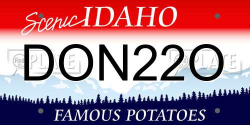 DON22O Idaho License Plate