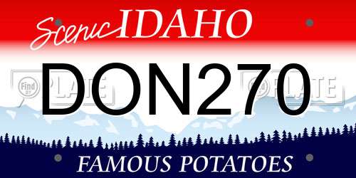 DON270 Idaho License Plate