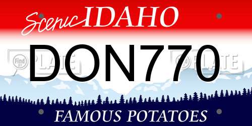DON770 Idaho License Plate