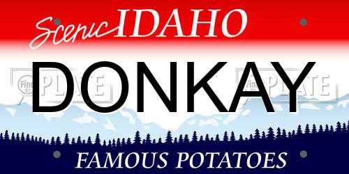 DONKAY Idaho License Plate