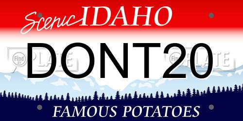 DONT20 Idaho License Plate